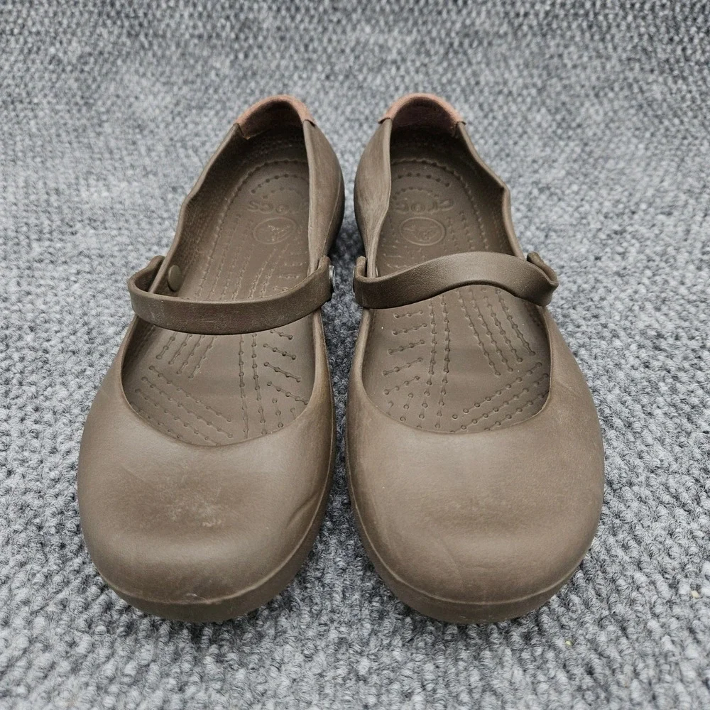 Crocs Alice (Women's 8) Brown Mary Jane Flats Comfort Casual Slip On Shoes Flats